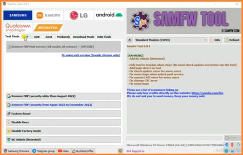 Download SamFw Tool 4.9 to Change CSC and Remove .